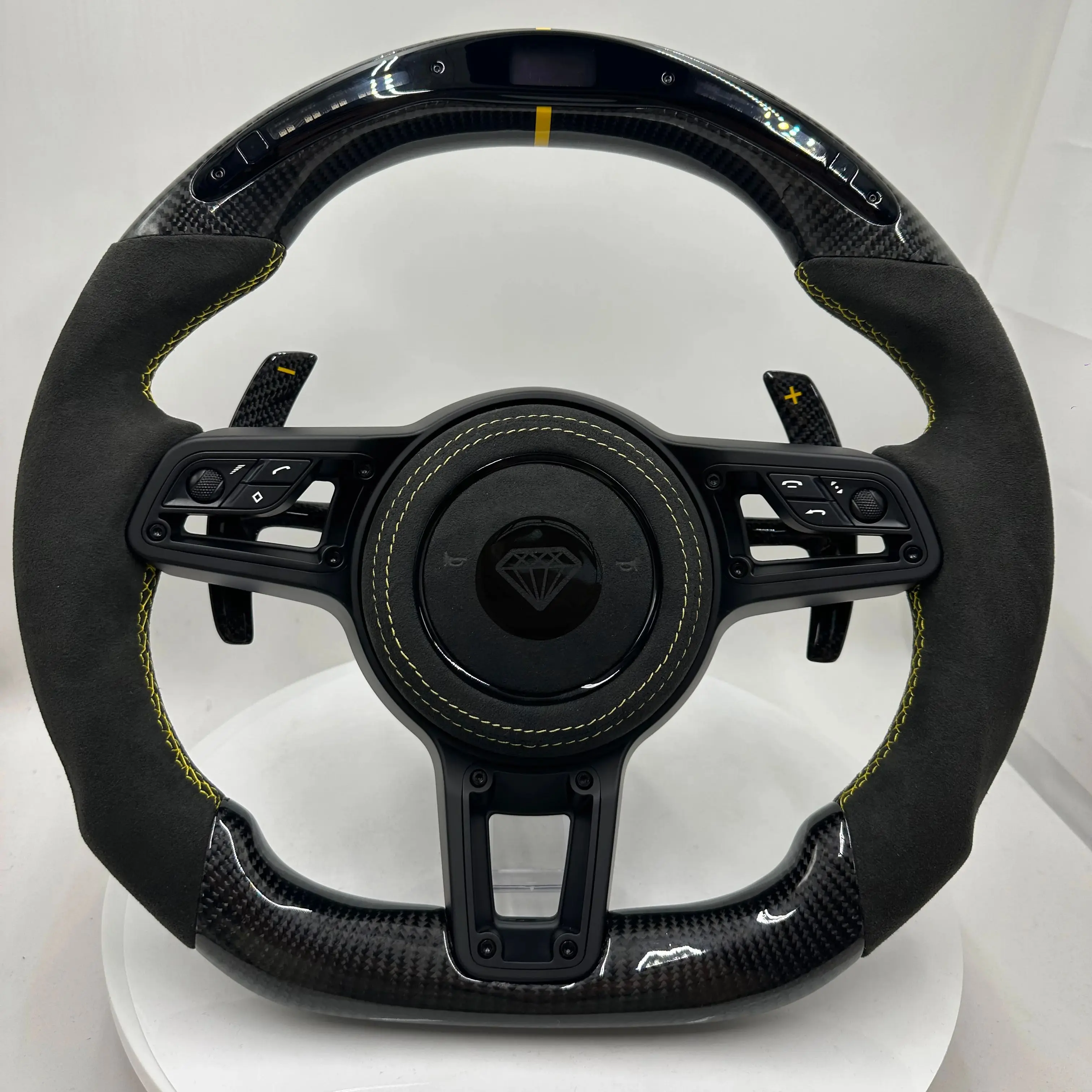 MT Auto Customized LED Carbon Fiber Steering Wheel For Porsche Macan Panamera Cayenne 911 970 991 918 997 718