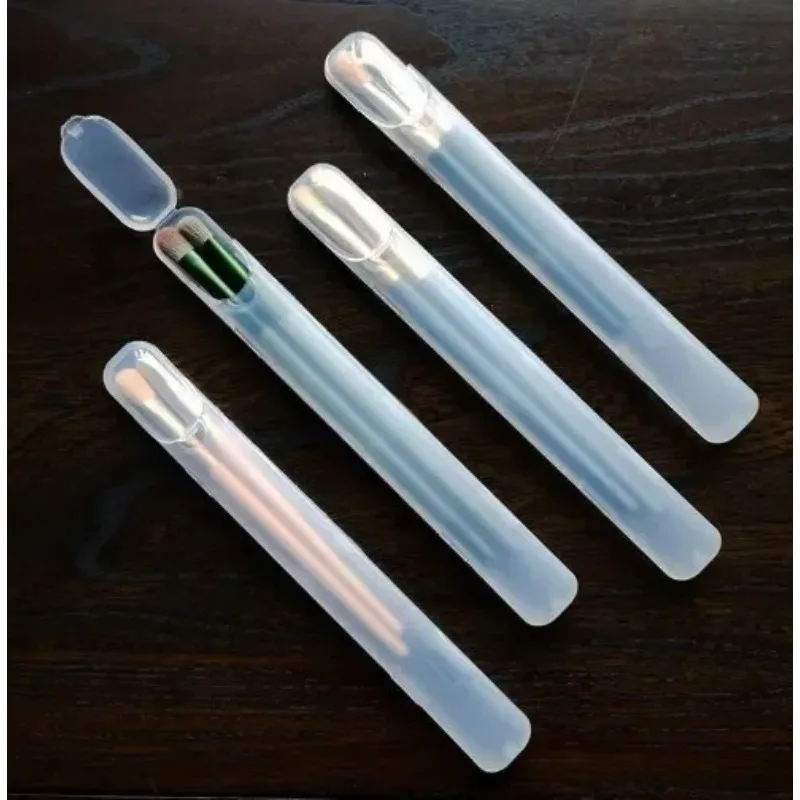 Portable Transparent Makeup Brush Storage Box Kitchen Eye Pencil Travel Accessory with Cover Organizer Case Beauty Tool