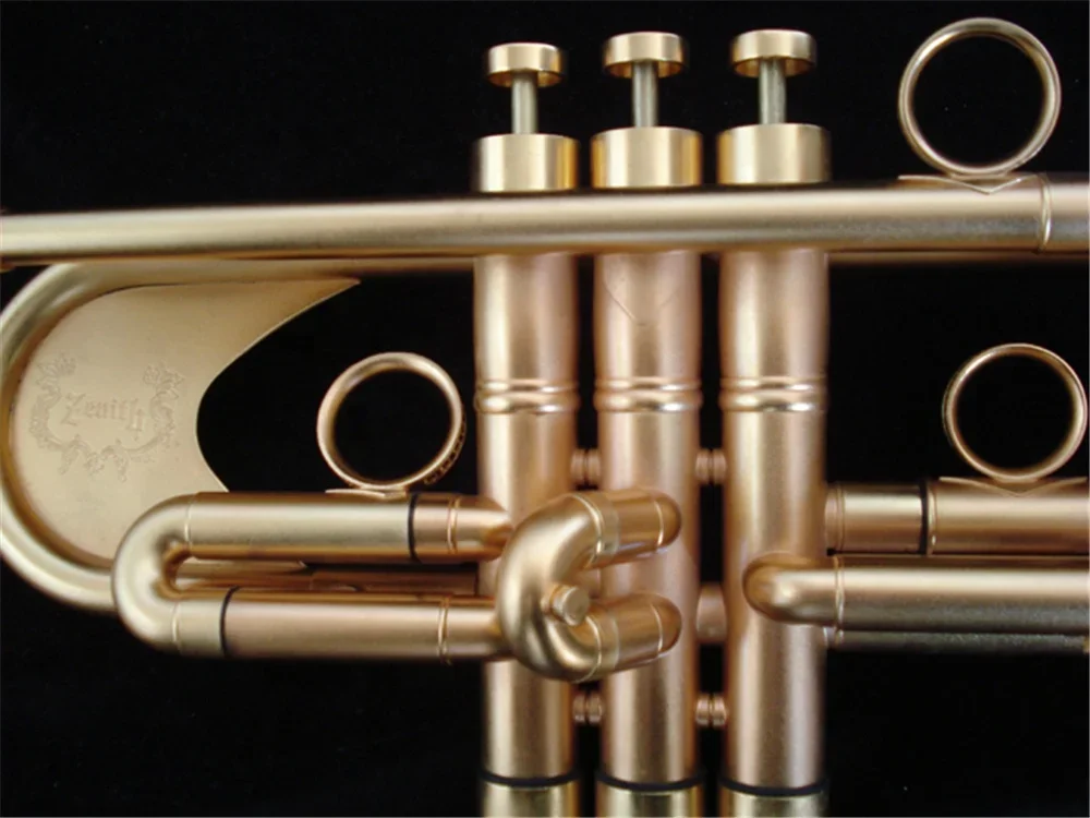 Professional Import Brass Dotted Gold Plate Heavy Trim Trumpet