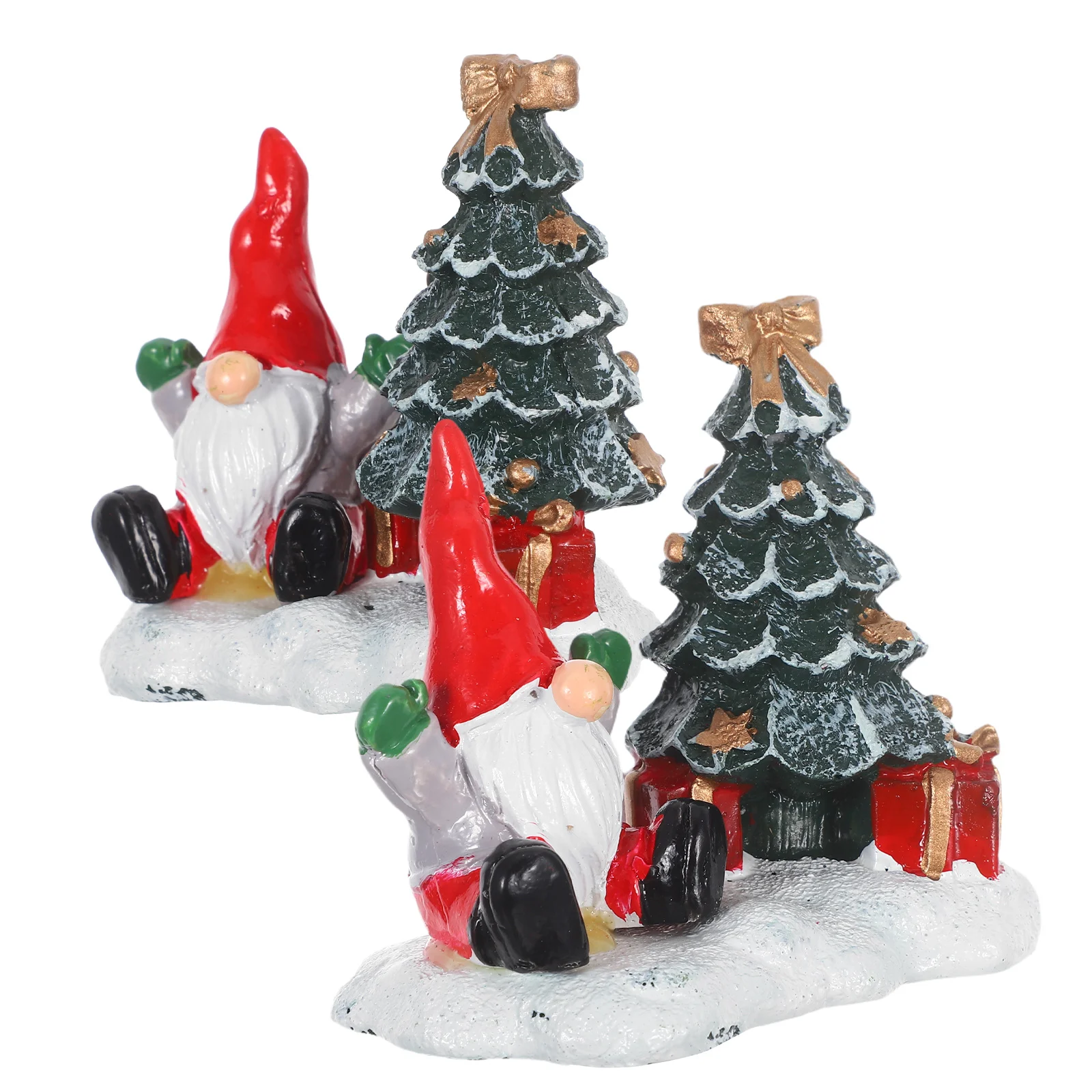 

2 Pcs Accessories Christmas Tree Ornaments Decorations Resin Santa Claus Mantel