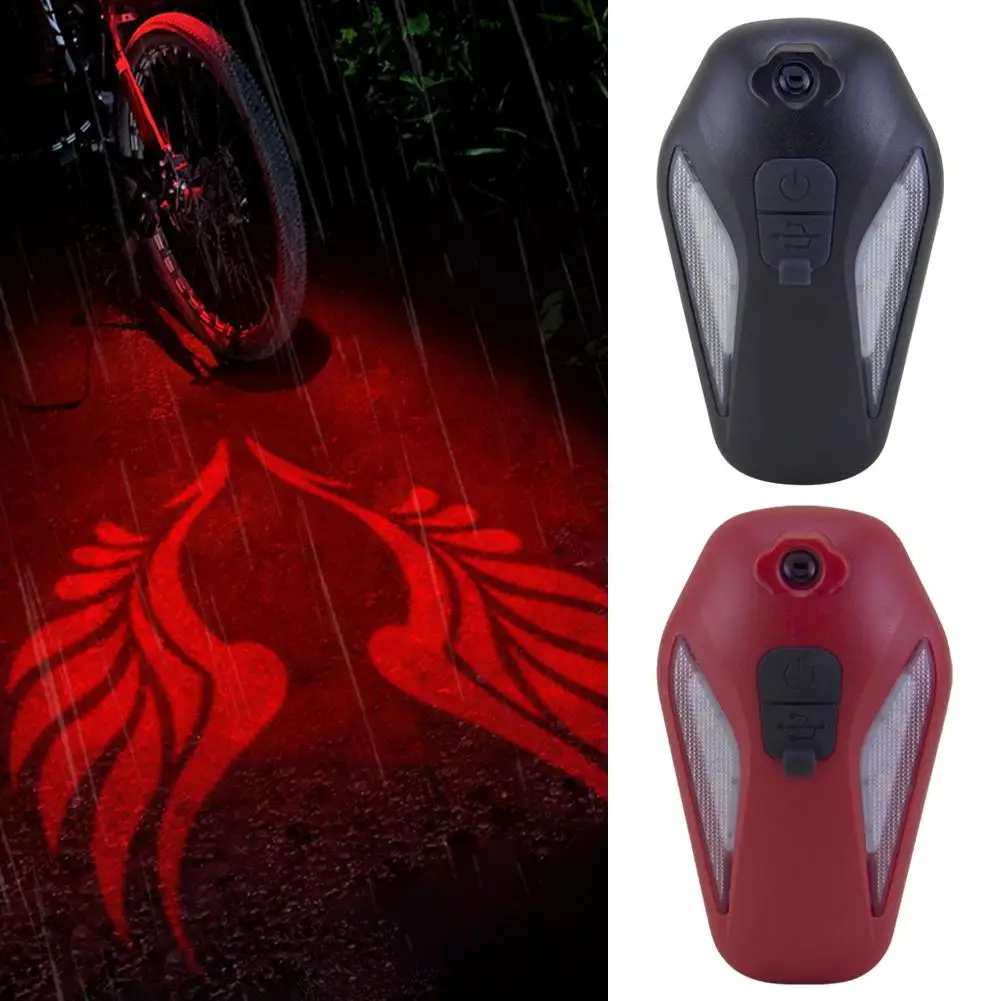 Cycling Projector Taillight Usb Rechargeable Led Warning Adjustable Taillight Waterproof Safety Lamp Warning Lights Light K2a9