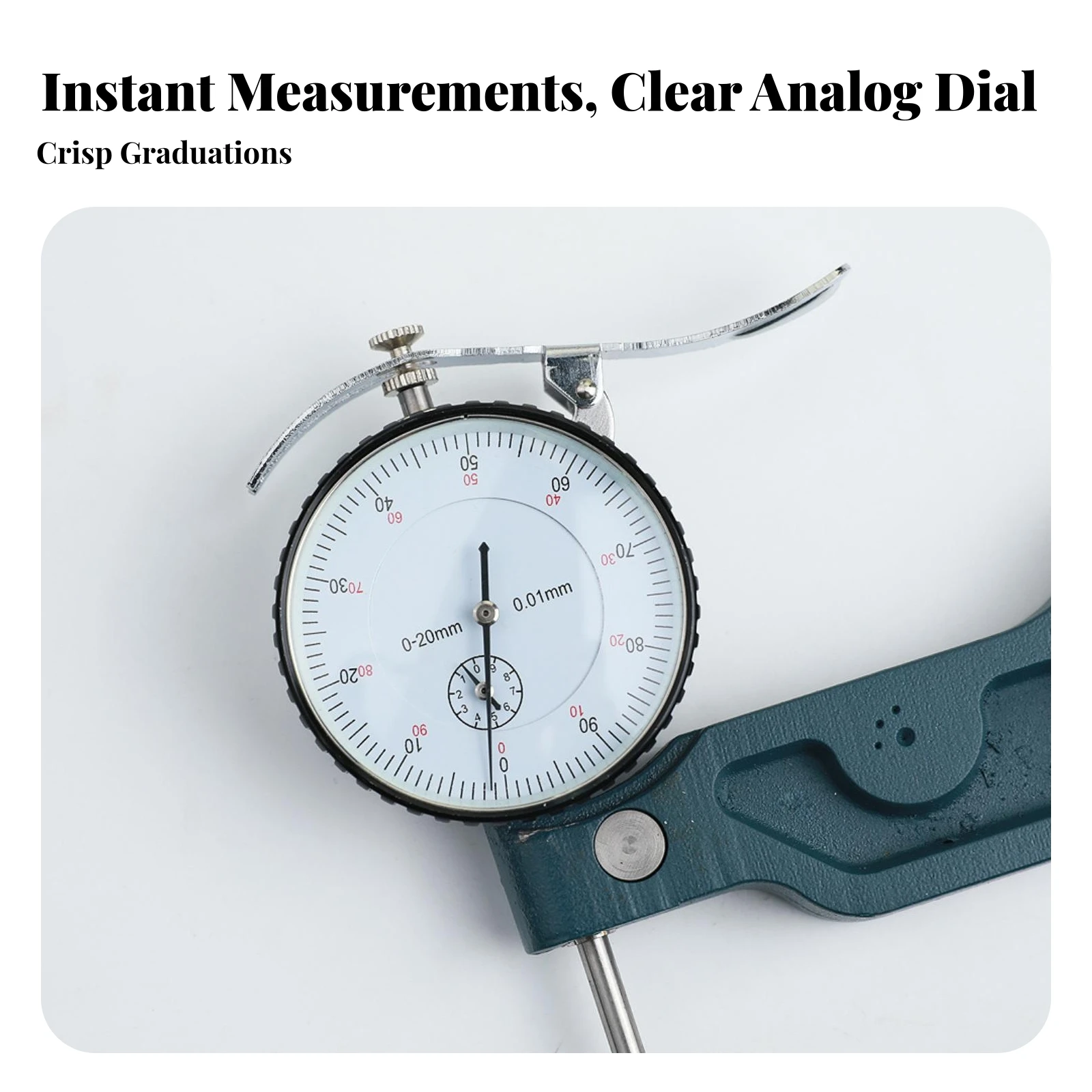 Dial Thickness Gauge Industrial Thickness Gauge with Dial Indicator Measuring Tool Analog Precision for Inspectors