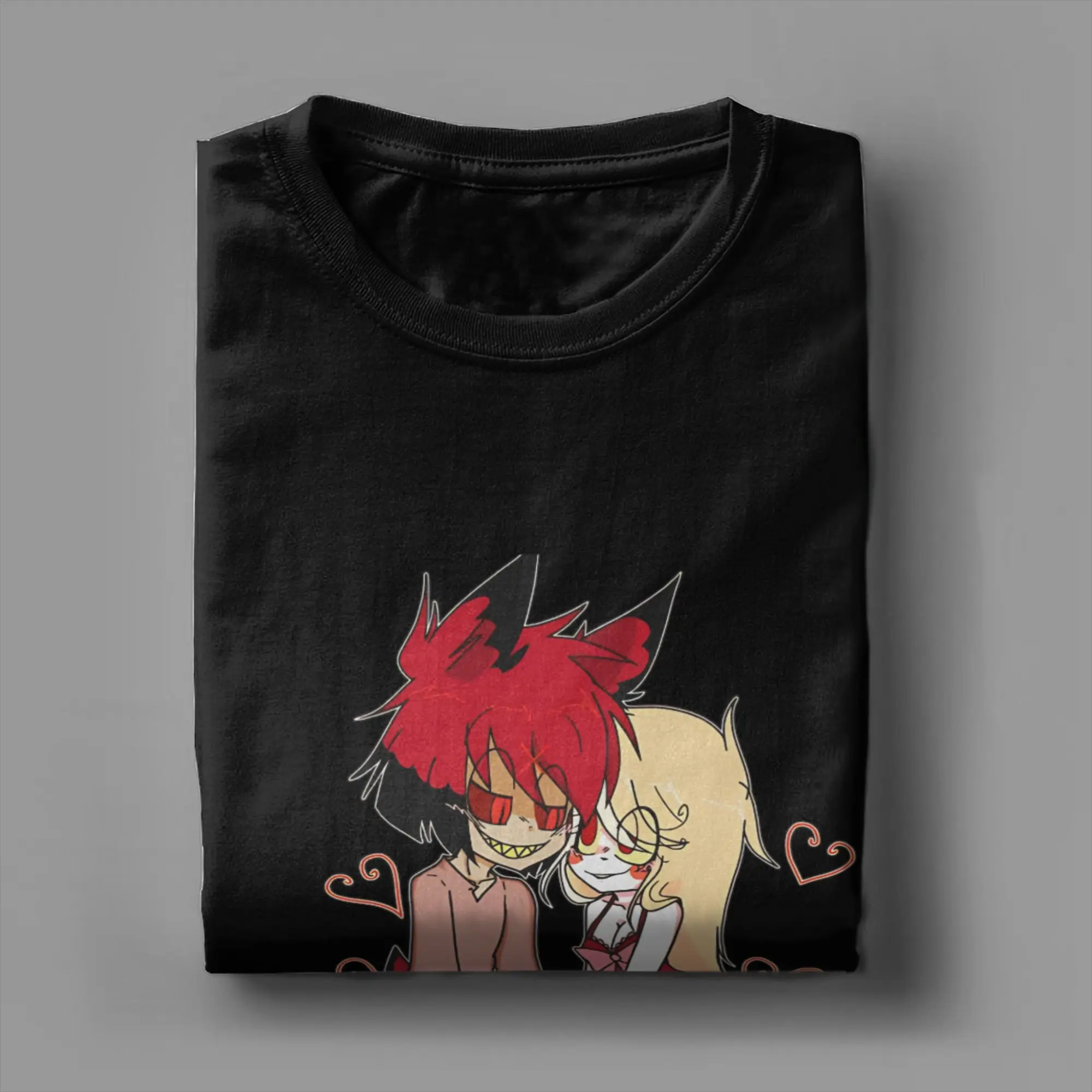 تي شيرت صيفي وقت النوم Charlastor Hazbines Hoteles للجنسين من القطن الخالص تي شيرت بأكمام قصيرة