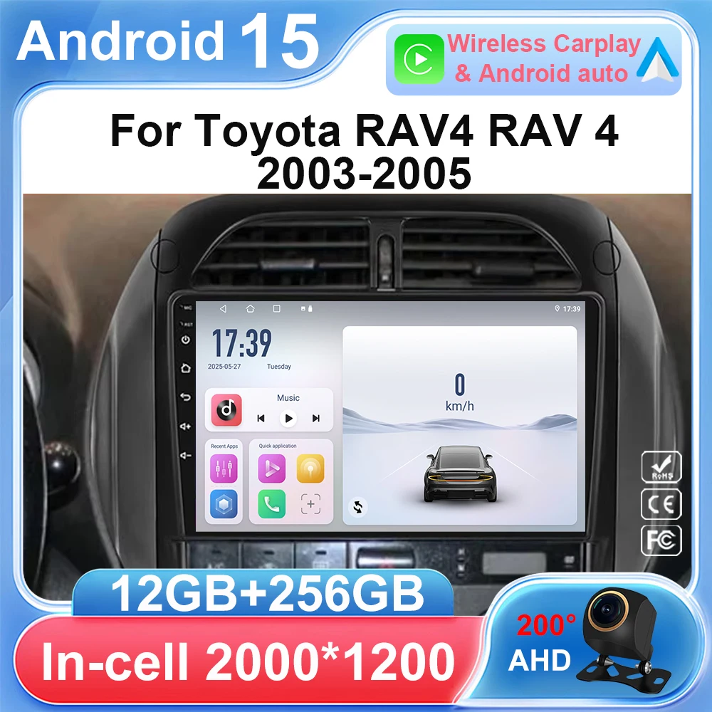 

For Toyota RAV4 RAV 4 2003 2004 2005 Android Auto Navigation GPS Car Radio Multimedia Video Player Stereo BT 5G WIFI No 2din DVD