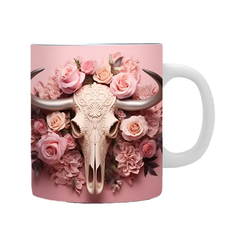 Ceramic Mugs Coffee Cups Flower Milk Tea Cup 300ml Flower Pattern Milk Oatmeal Coffee Cups Exquisite Cups and Mugs Water Cup