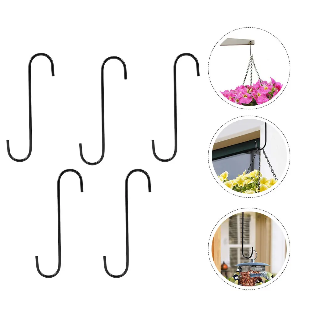 

5pcs Hooks Stainless Steel Garden Hanging Brackets for Indoor Outdoor Plants Flowerpots Planter Baskets Heavy