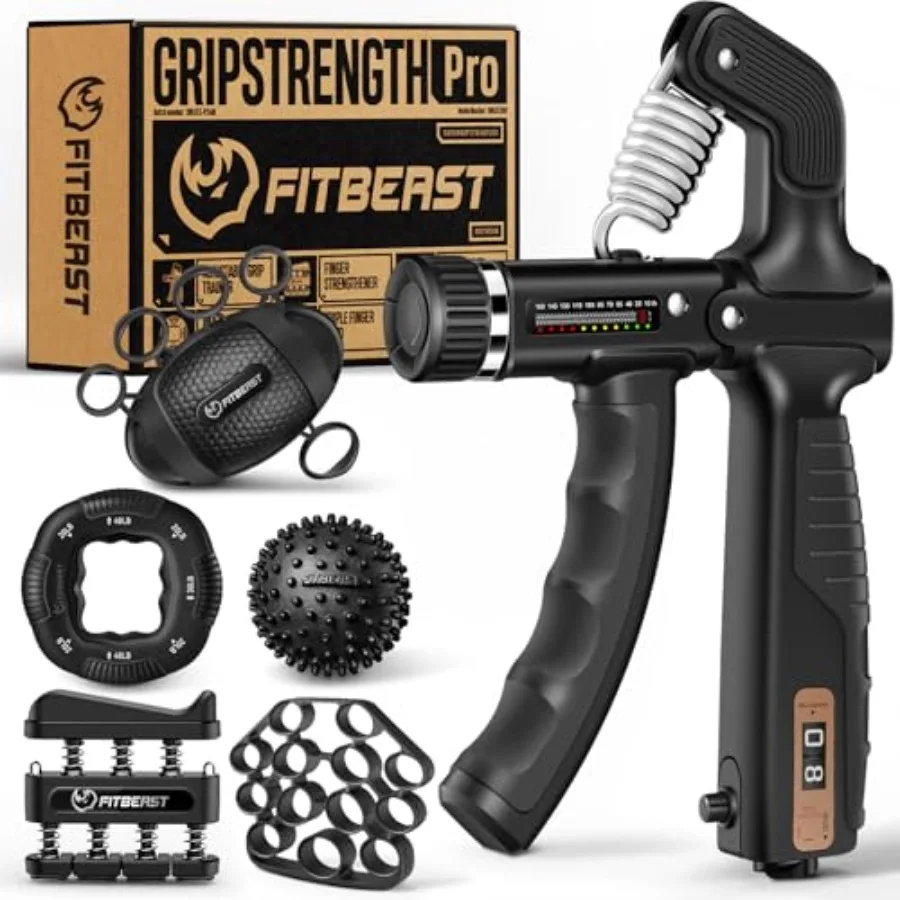 

Grip Strength Trainer Hand Gripper Strengthener Kit 6 Pack with Adjustable Resistance Forearm Strengthener Forearm Exe