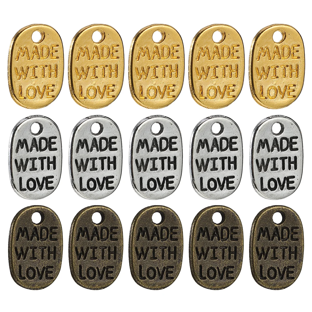 

360Pcs Jewelry Alloy Pendant Charms Made with Love Lightweight Creative DIY Accessories for Bracelets Earrings