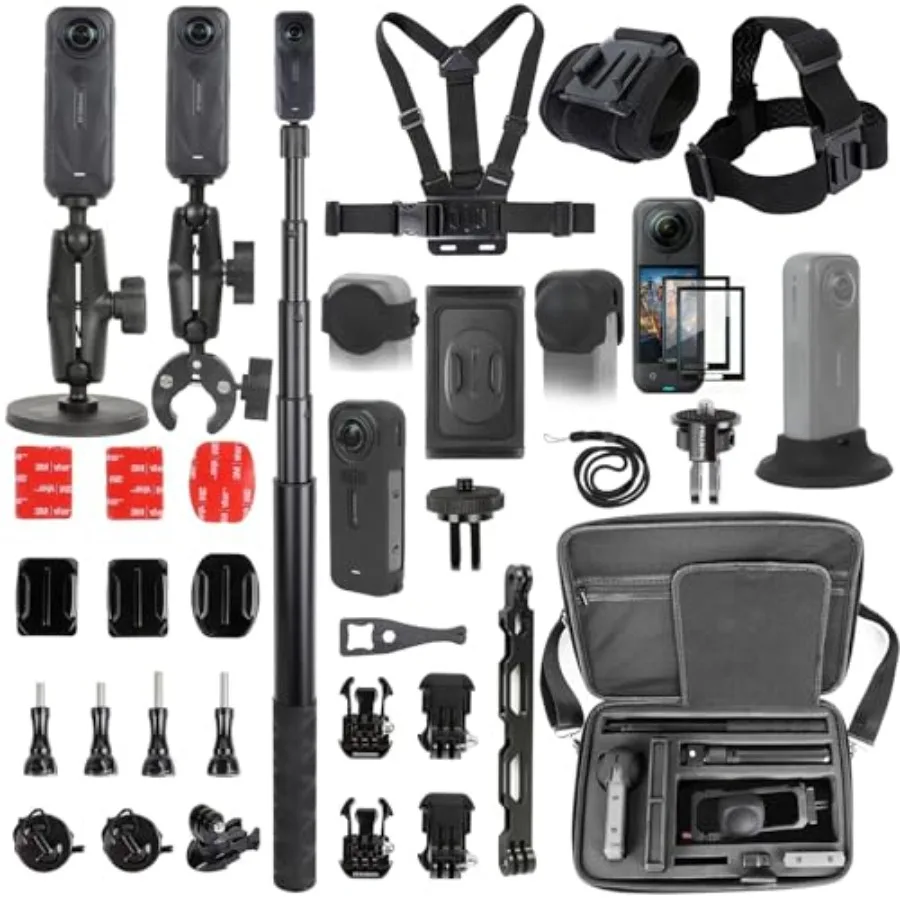 

Comprehensive Accessories Kit for insta360 X5 Featuring Practical Applications Including Outdoor Adventure Photography Action S