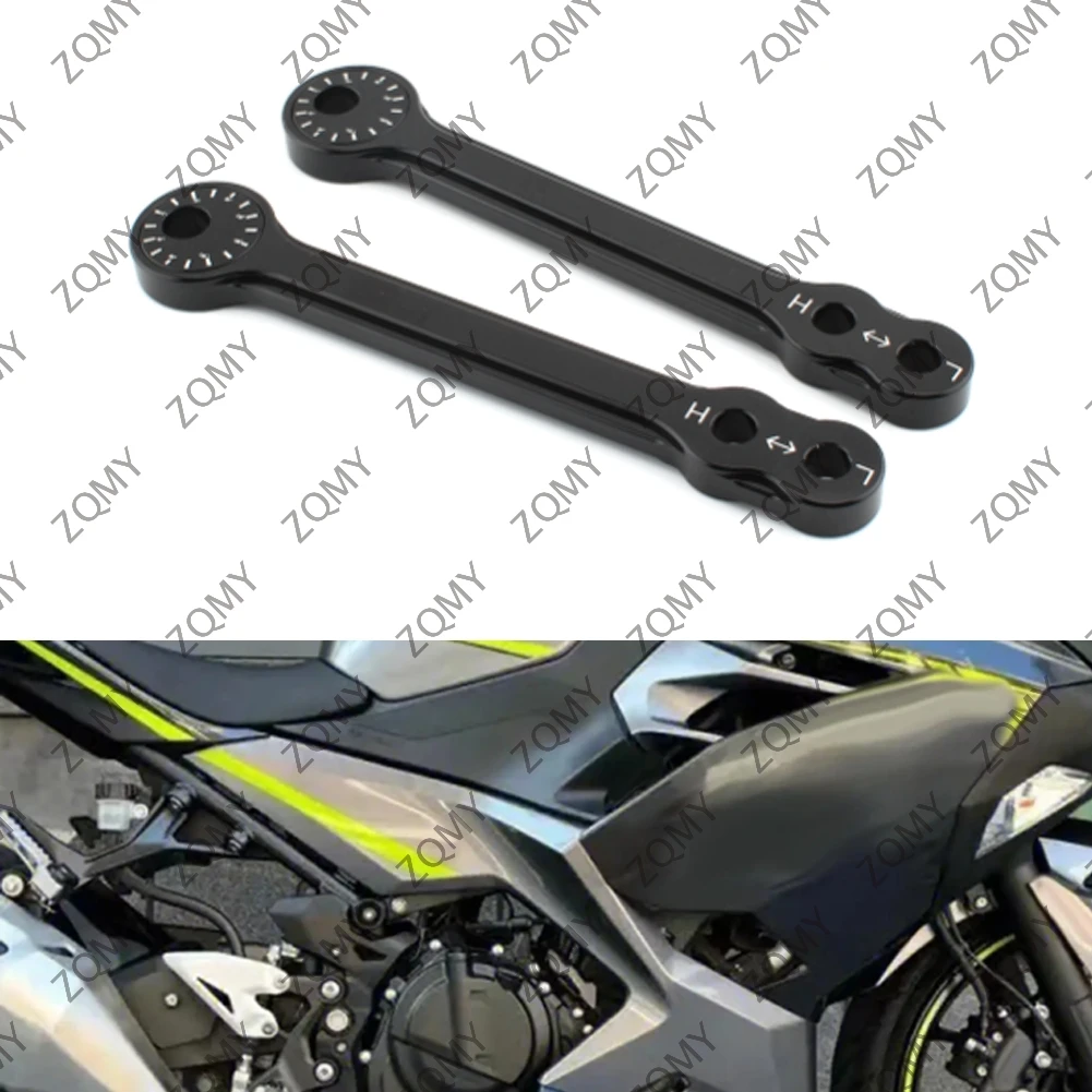 2x Motorcycle Rear Suspension Linkager Lowering Kit Adjustable For Kawasaki Ninja 400 250 Z400 Z250 2013-2023