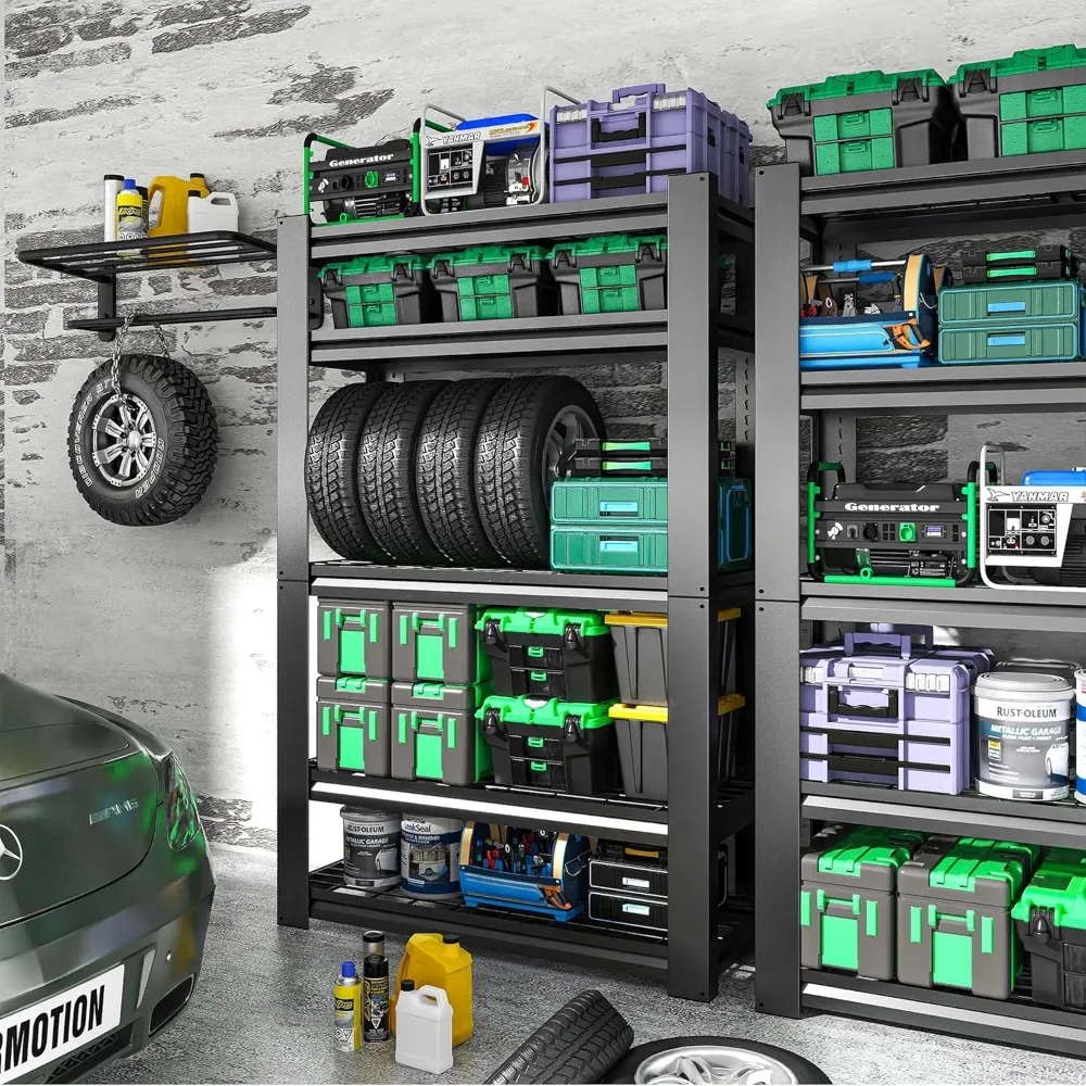 ガレージ棚 ヘビーデューティー、5段調節可能ガレージ収納棚、倉庫、地下室、作業場、キッチン用