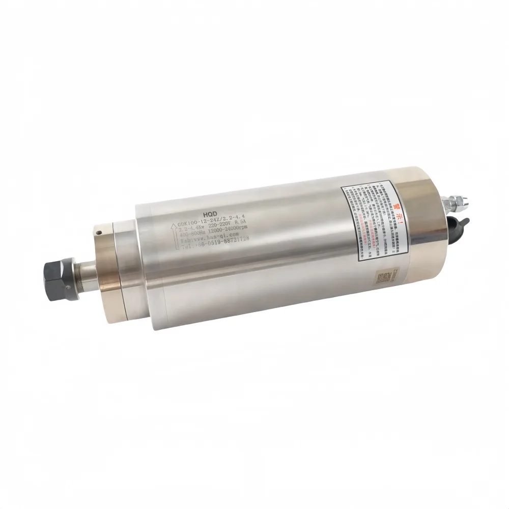 HQD GDK100-12-24Z/2.2-4.4 ER20 100mm 24000rpm 6.8A 380V Water Cooled Bearing Permanent Power Spindle Motor
