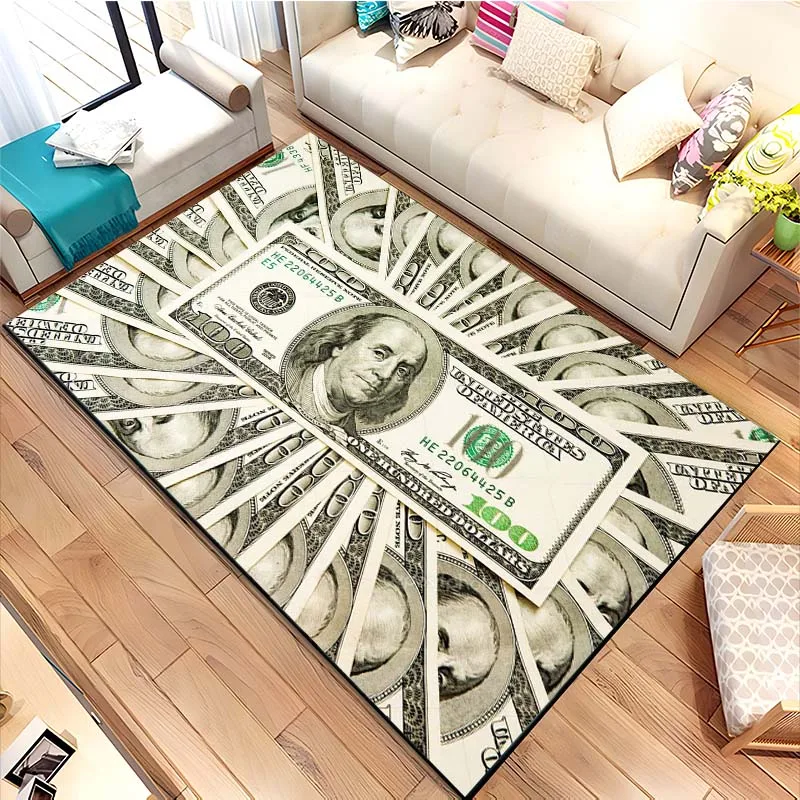 

15 Size Dollar Money Pattern Rug Carpet for Living Room Bathroom Mat Creative Doormat Carpet for Bedroom Home Decor