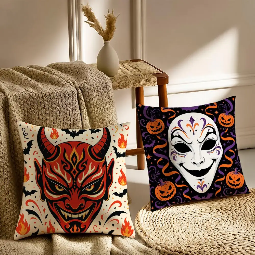 Halloween Ghoul Face Cushion Cover Pillowcase Anti-dustmite living Room Sofa Decor Cushion Room