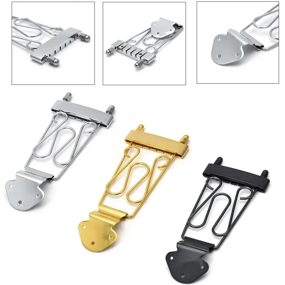 6 String Jazz Archtop Guitar Trapeze Tailpiece With Wired Frame Hollow Semi Metal For Electric Guitar Parts Chrome / Black /Gold