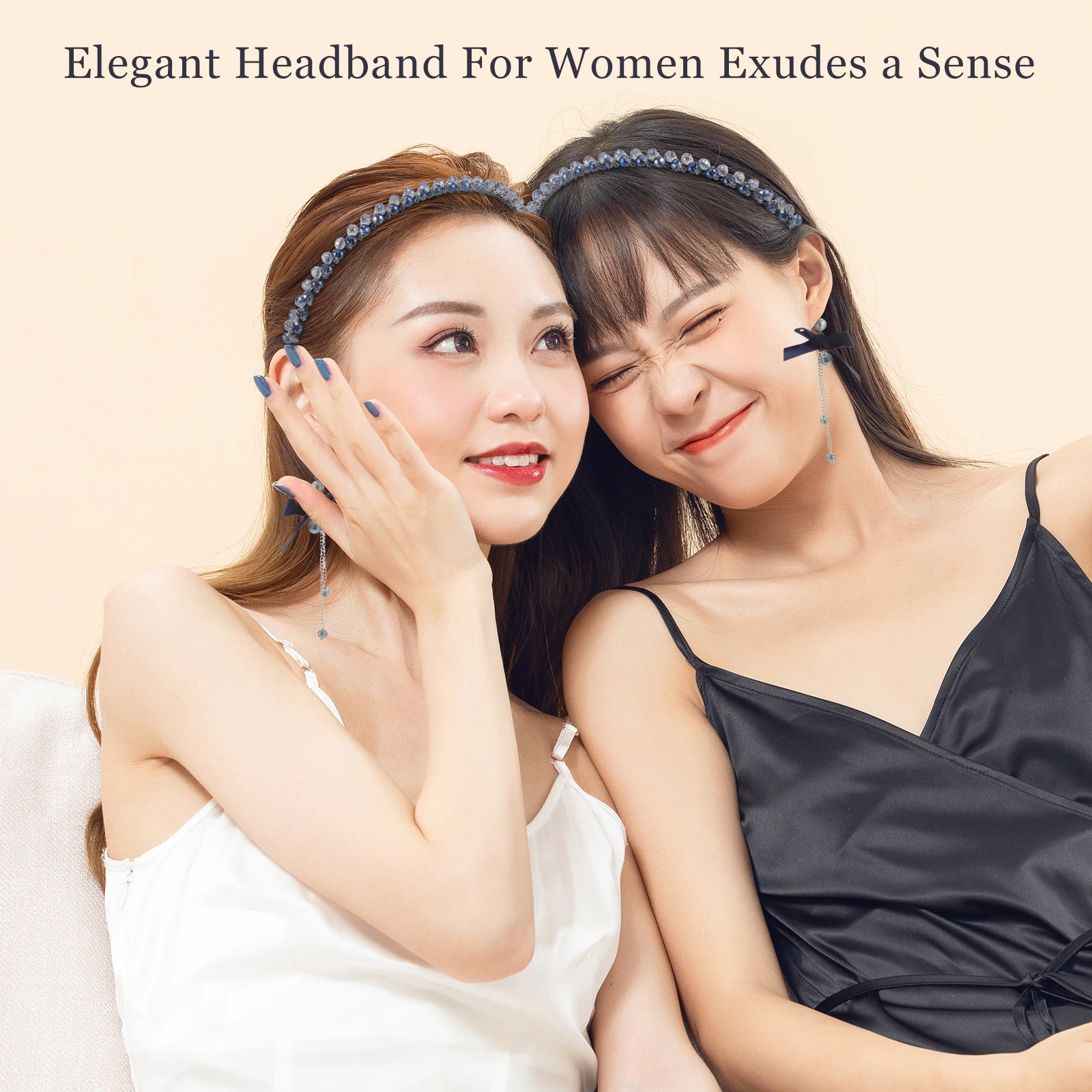 

Tassel Headb Blue Rhinestone Decorative Fashion Hair Accessories for Women Fall Headb s Comfortable Classic Elegant