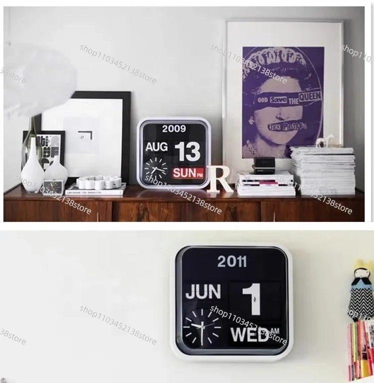 Automatic Flip Calendar Wall Hanging Wall Flip Clock with Day Date Wall Flip Clock with Day Date