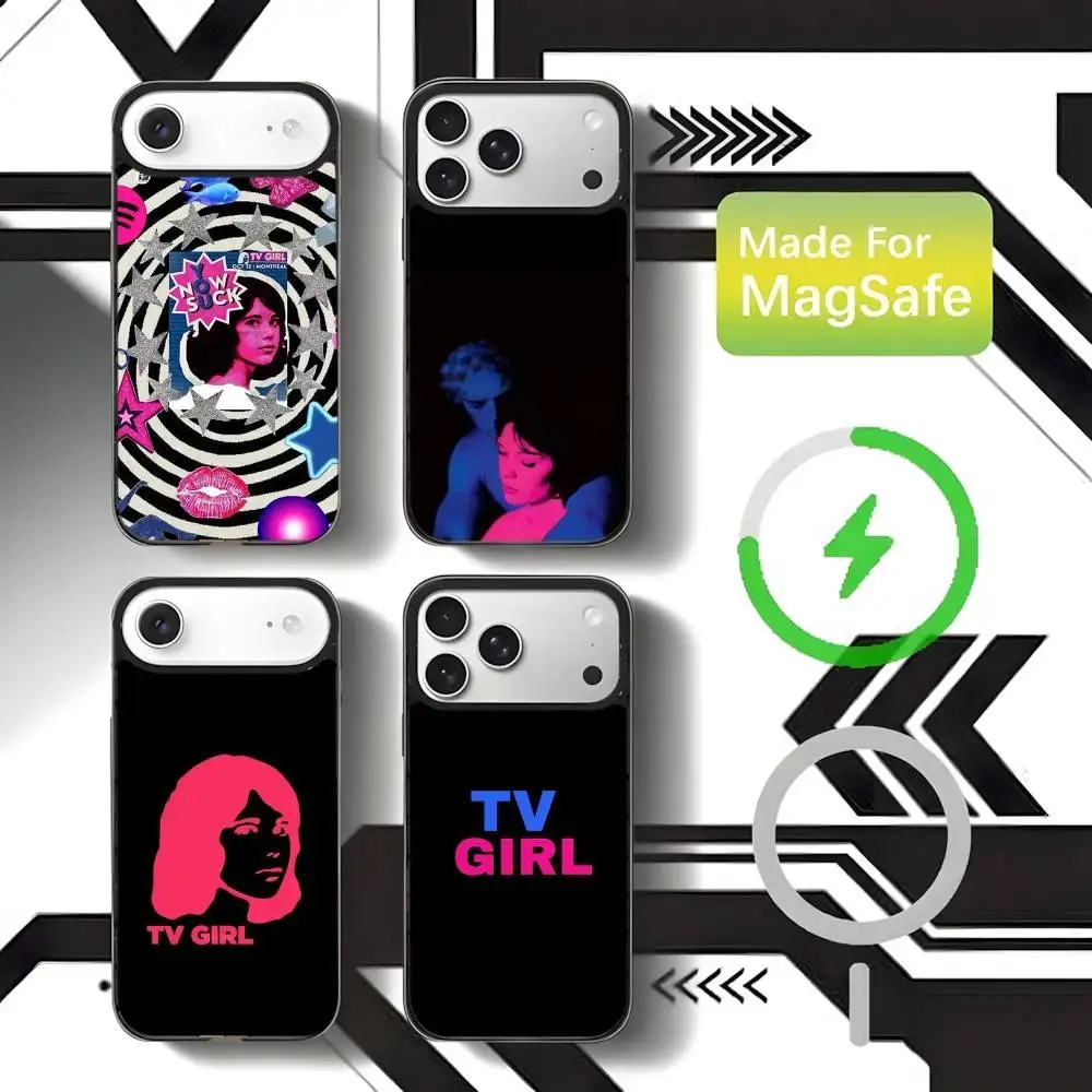 

Чехол для телефона T-TV Girl Band для iPhone 17,16,15,14,13,12,11,Pro,Max,Plus,Mini,SE4,E с магнитной беспроводной зарядкой Magsafe