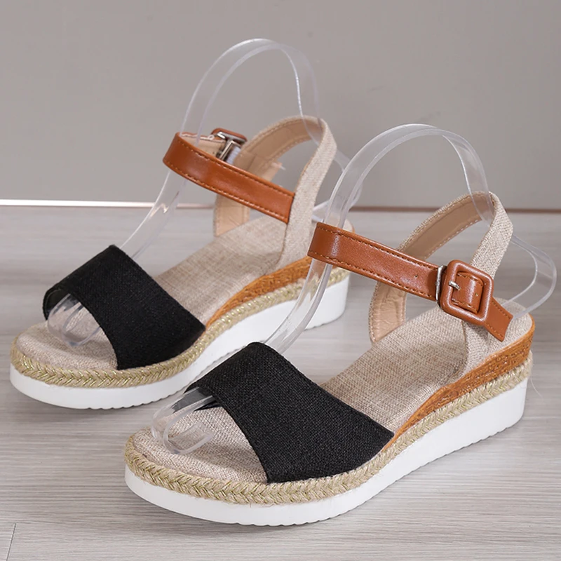 

Woman Elegant Sandals Woman Wedge Ladies Shoes Party Footwear Female Women Sandal Summer Shoes Soft Shoes