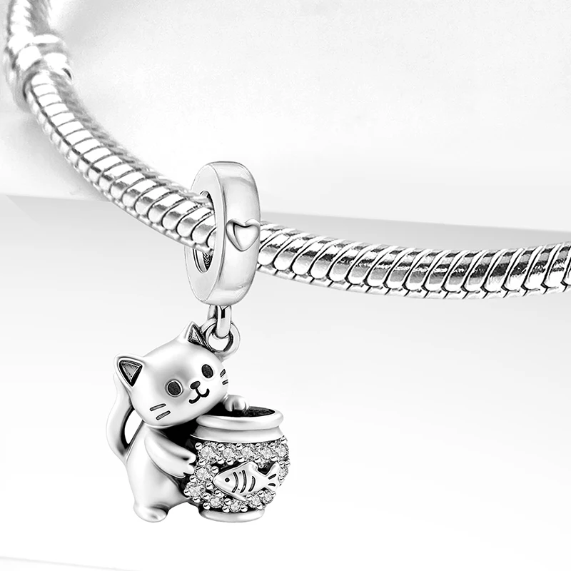 925 Sterling Silber Niedliche Tiere Weiße Tauben Schwäne Anhänger Perle DIY Armband Armreif Herstellung Geschenk Hochwertiger Feinschmuck – Detail 26