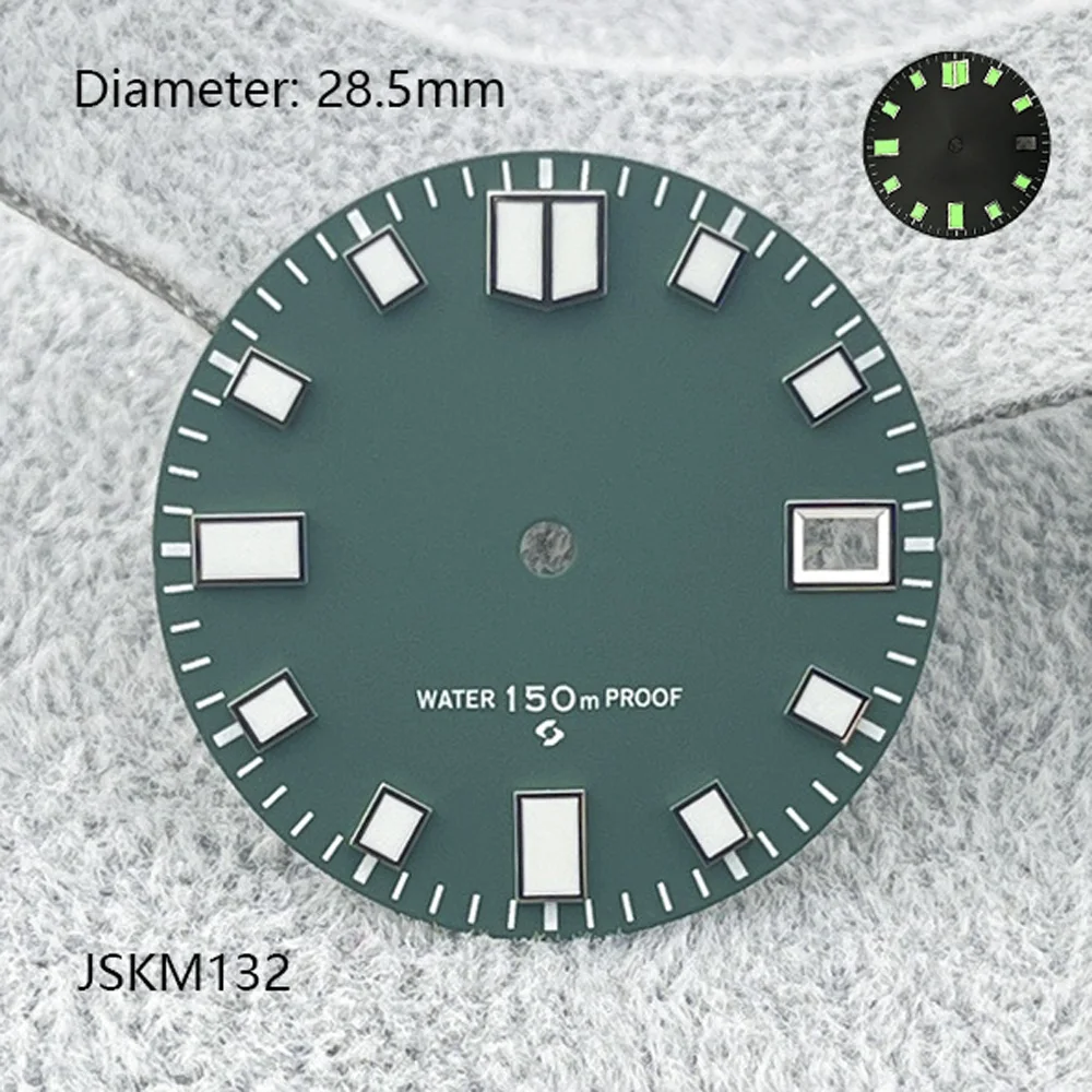 28.5mm Blue Green Black Sterile Customized Logo Dial Green Glowing Sterile Dial Improved NH Dial 35 Dial Watch Replacement Parts