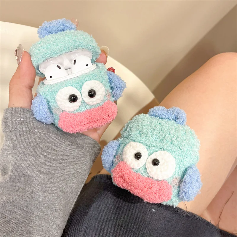 Cute Plush Cartoon Fish Case para Airpods, Bluetooth Earbuds, caixa de carregamento, capa protetora para Airpods Pro 1, 2, 3