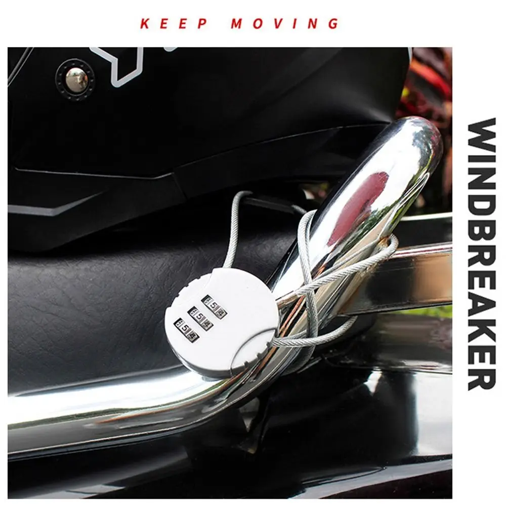 New Zinc Alloy Password Motorcycle Helmet Lock Smart Combination Lock Code Security Lock Wire Rope Padlock Digit Padlock
