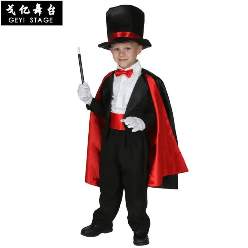 Cosplay Magician Costume Halloween Children's Day Costume Stage Performance Costume Classic Magician Costume Parent-child Costum
