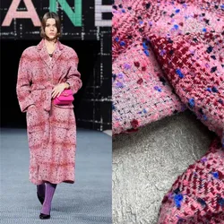 Fashion Catwalk Style Loop Wool Weave Blend Classic Style Coat Fabric Big Name Textile Sewing Handmade Div Fabric Yarn Dyed Dot