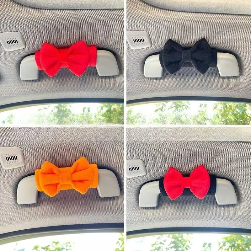 Car Roof Handle Protective Cover Cute Decoration: Butterfly Bow Roof Armrest Cover Interior Accessory
