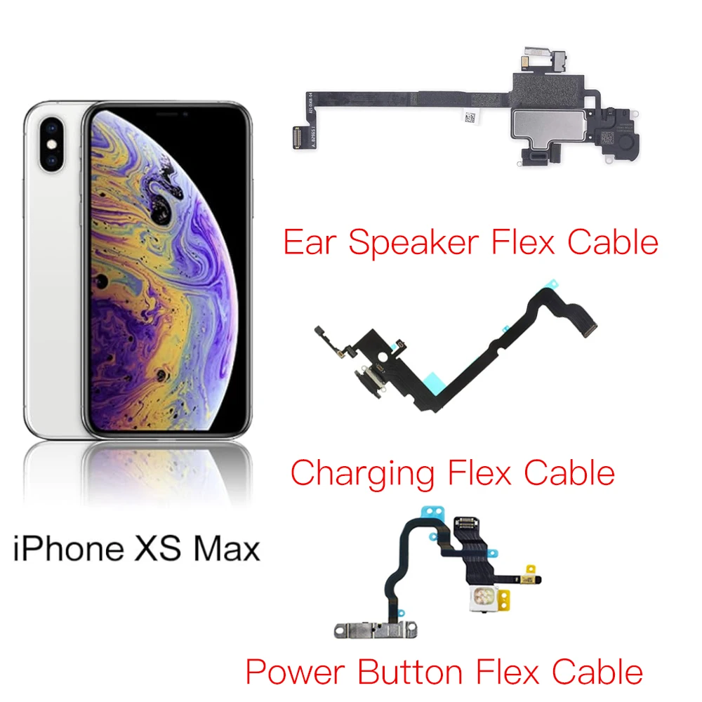 Microphone ProblemSolution For iPhone X XR XS Max Ear Speaker Charging Dock Power Button Flex Cable Replacement