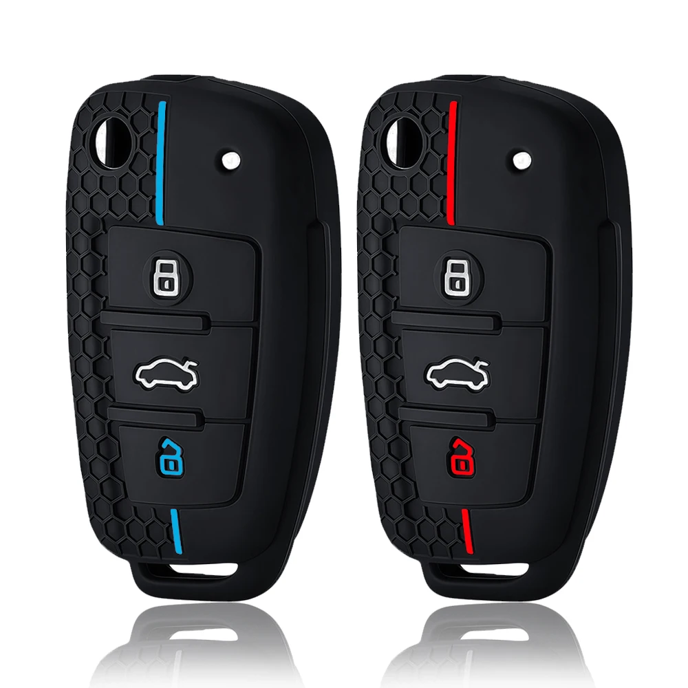 New Silicone Key Case Cover Shell for Audi A4 B7 A6 C6 4f 8v A3 8p A1 A3 Remote Key Holder Jacket Accessories Fob Accessories