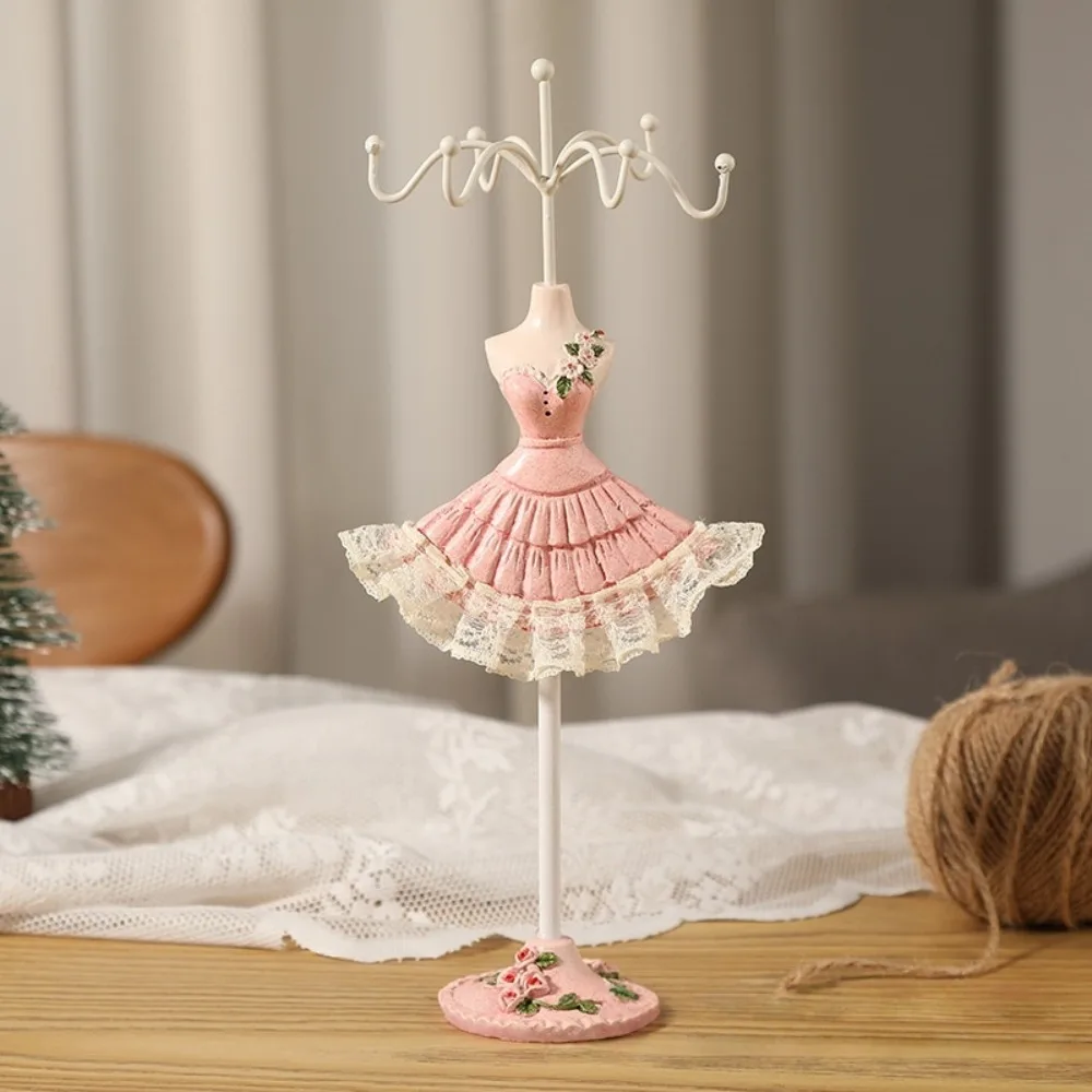 

Organizer Rack Dress Model Jewelry Display Rack Princess Ring Necklace Mannequin Display Stand Lace Rose