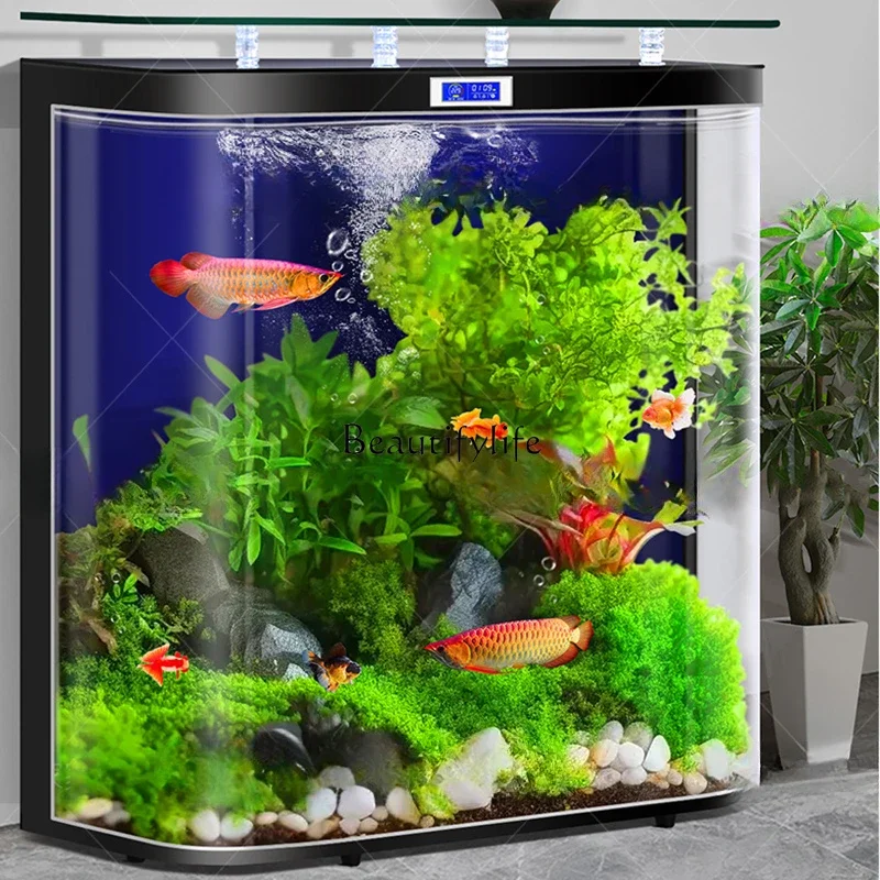 

Hot Bending Wall Floor Medium-Sized Fish Globe Automatic Circulating Filter Aquarium