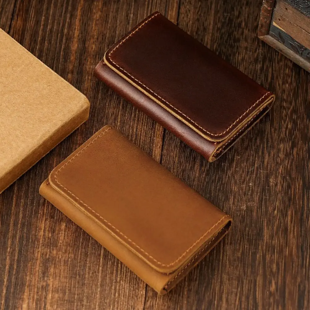 Casual Leather PU Cowhide Short Wallet Solid Color Korean Style Men Short Wallet Small Coin Purse Card Holder Business