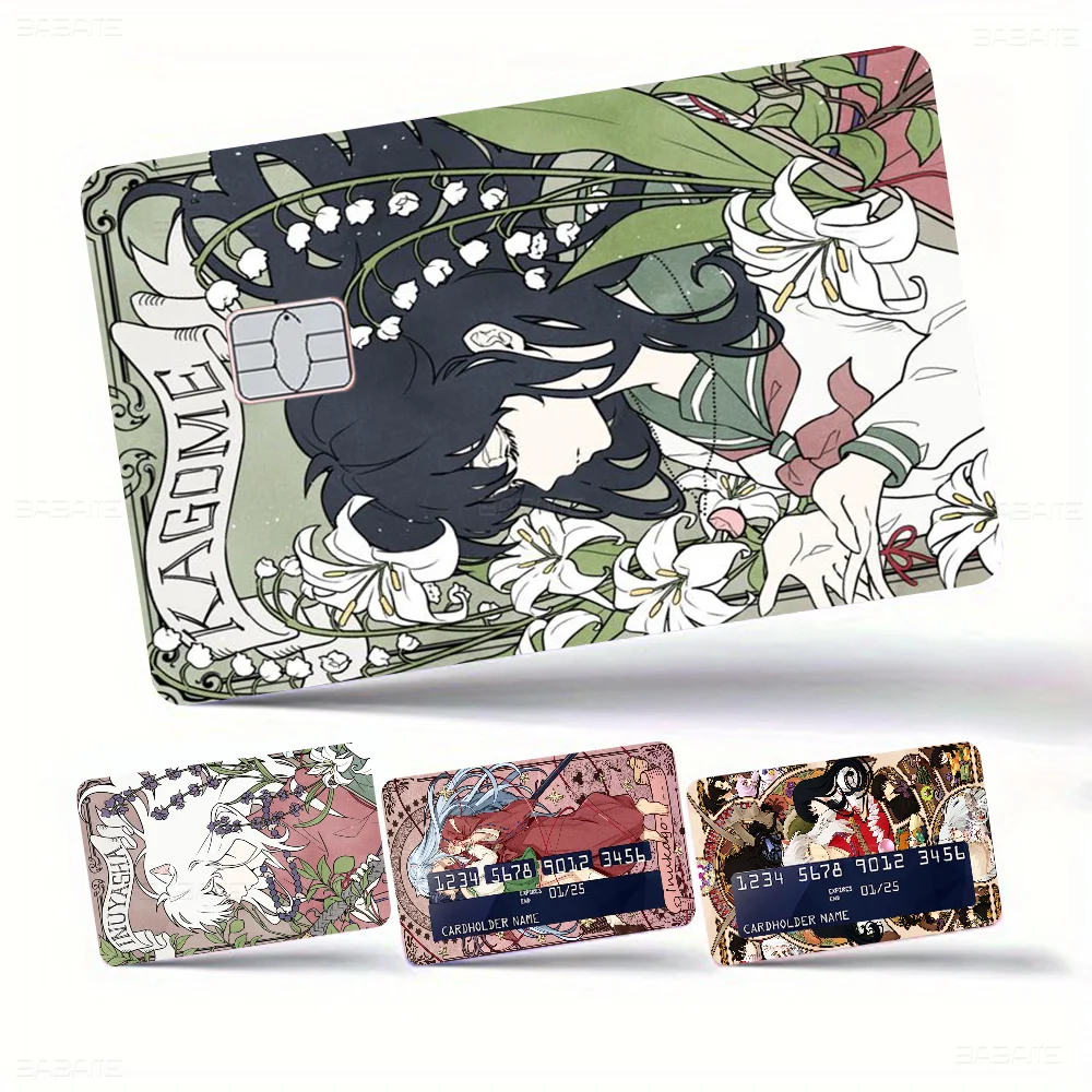 Japanese Anime Inuyasha Diy Credit Debit Card Sticker Party Sticker Decoration Waterproof Small Chip Card Skin Sticker