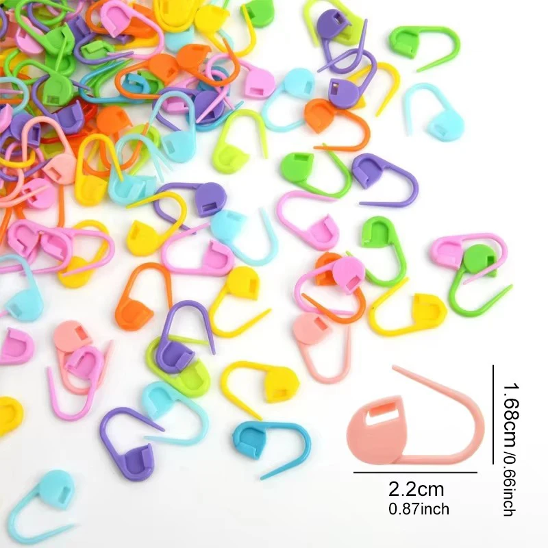 100pcs Colored Small Clip Sewing Supplies Knitting Crochet Locking Stitch Markers Plastic Markers Holder Needle Clip Craft TMZ view 2