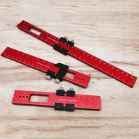 Aluminum Alloy Precision Pocket Ruler  Woodworking T Ruler 45/90 Degree Angle Straight Edge Scriber MM & IN Scale Sliding Gauge