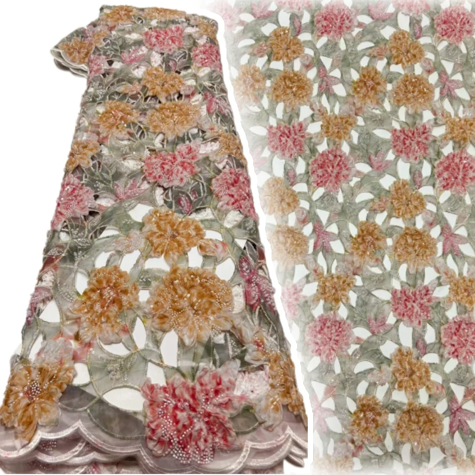 Chiffton Base Sequins Embroidered Lace,Super Sale Fabric for Wedding,2026 Latest African Heavy Paillete Lace,Popular Color 3587