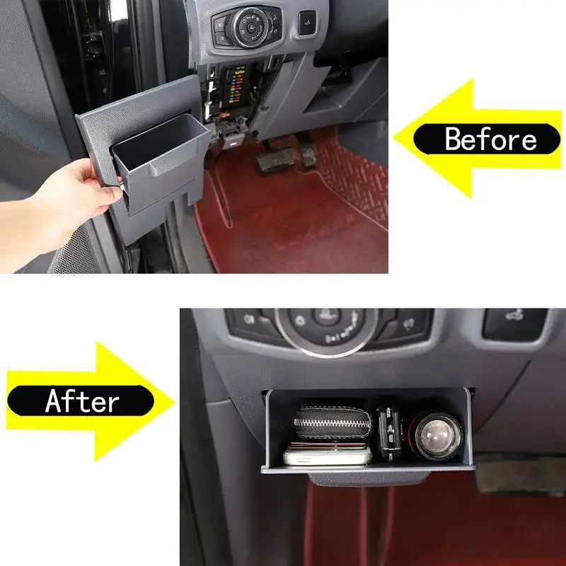 Car Center Console Fuse Storage Box Compatible For Ford Ranger T7 T8 2015-2021 Driver’s Seat ABS Fuse Box Coin Container