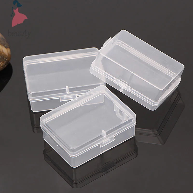 1PC Transparent Plastic Cosmetics Hardware Parts Jewelry Storage Case Container Packaging Box For Earrings Rings Box Holder Case