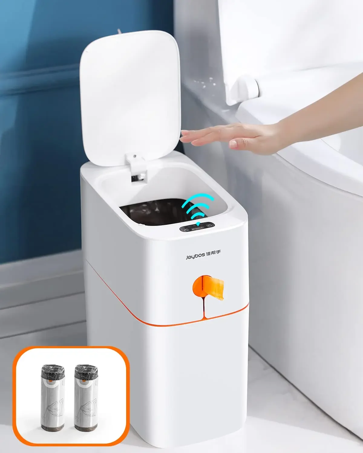 4 Gallon Motion Sensor Bathroom Trash Can Touchless Garbage Can with Lid Electric Smart Waste Bin for Living Room