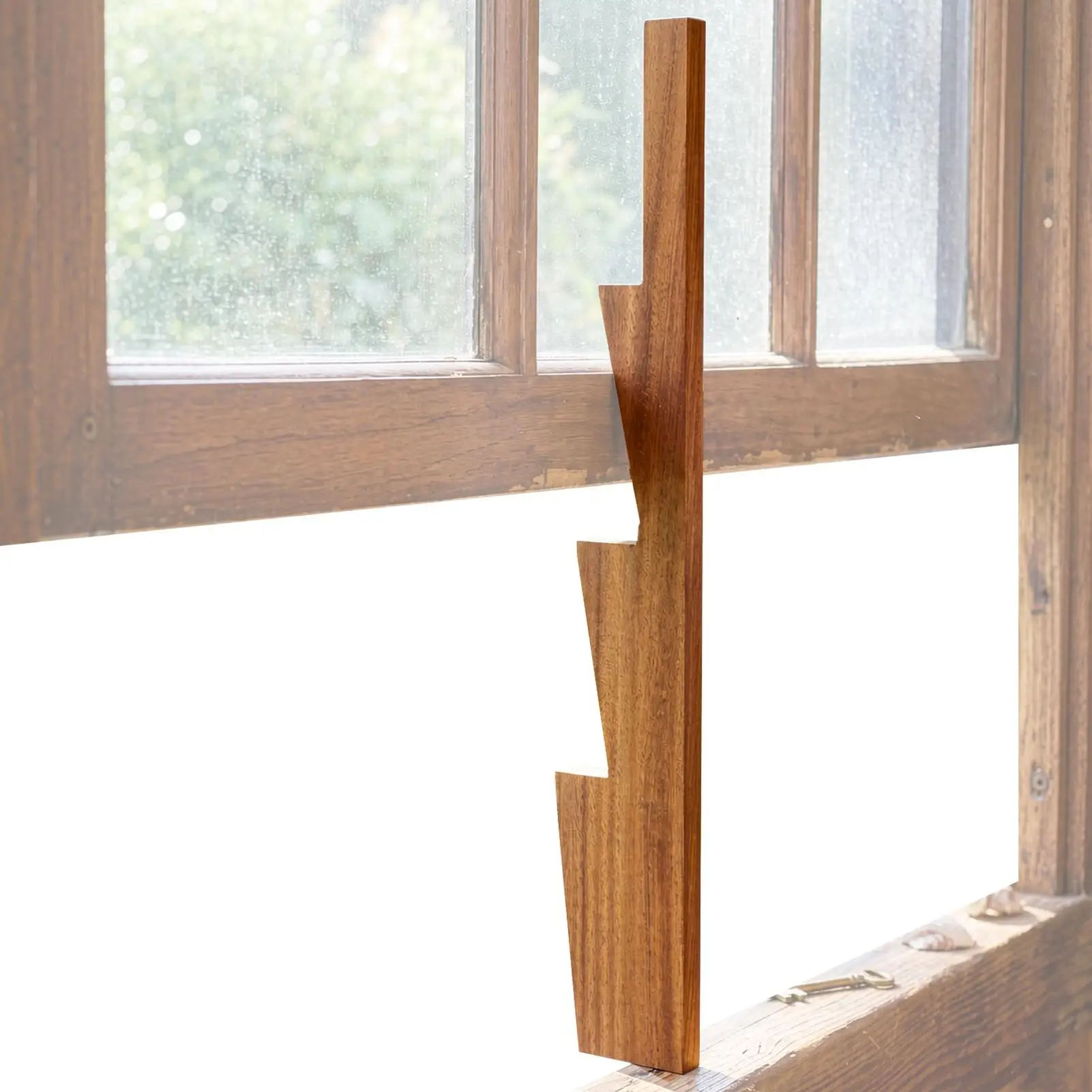 Window Prop Stick Opener 3 Adjustable Heights Wooden Fixing Tool 42cm Window Stay Holder for Ventilation Sliding Casement Home