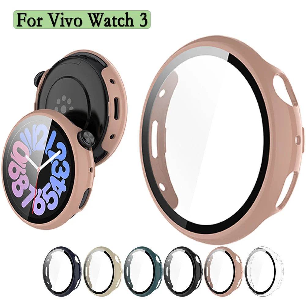 For Vivo Watch 3 Protective Case With Screen Tempered Glass Protector Watch Protection Cover With Film