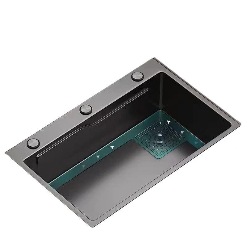 

Kitchen vegetable basin Thickened 304 stainless steel sink Large single sink Multifunctional household manual dishwashing