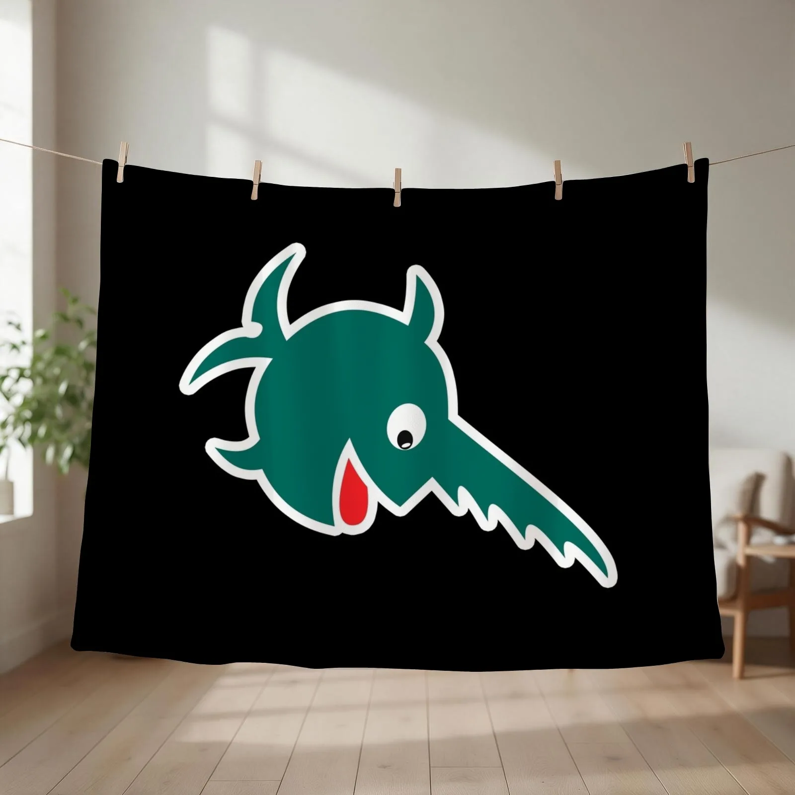 Kriegsmarine U-boat 9th Flotilla - Laughing Sawfish - REVERSE - Clean Style Throw Blanket Sofas Thermal cosplay anime Blankets