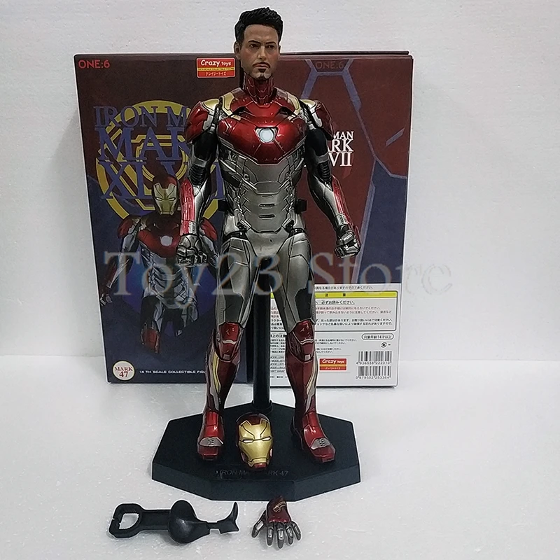 Crazy Toys Ironman Mark XLVII Mk47 Iron Man Action Figure Crazy Collection Model Toys Doll