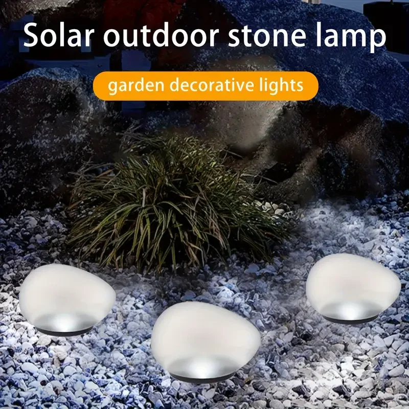 1/2Pack Solar Pebble Lights – Outdoor Waterproof Decor for Garden/Patio, Light Sensor Lamp & Portable for Path/Wedding Ambience