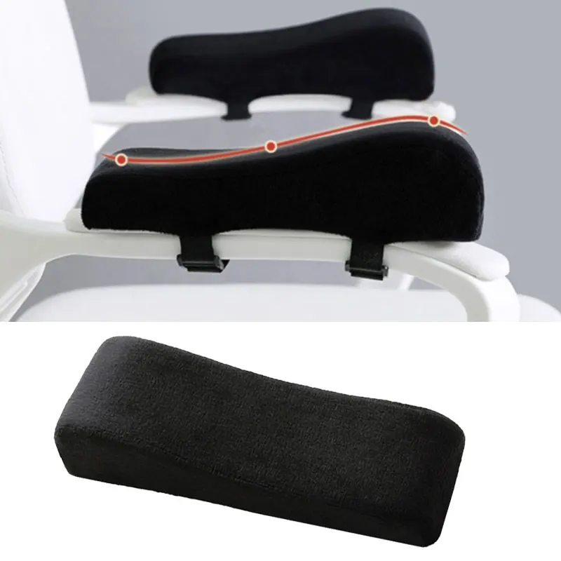 1PC Memory Foam Chair Armrest Pads Black Grey Computer Chair Armrest Cushion Relief Elbows Forearm Pressure Pad For Home Offiice