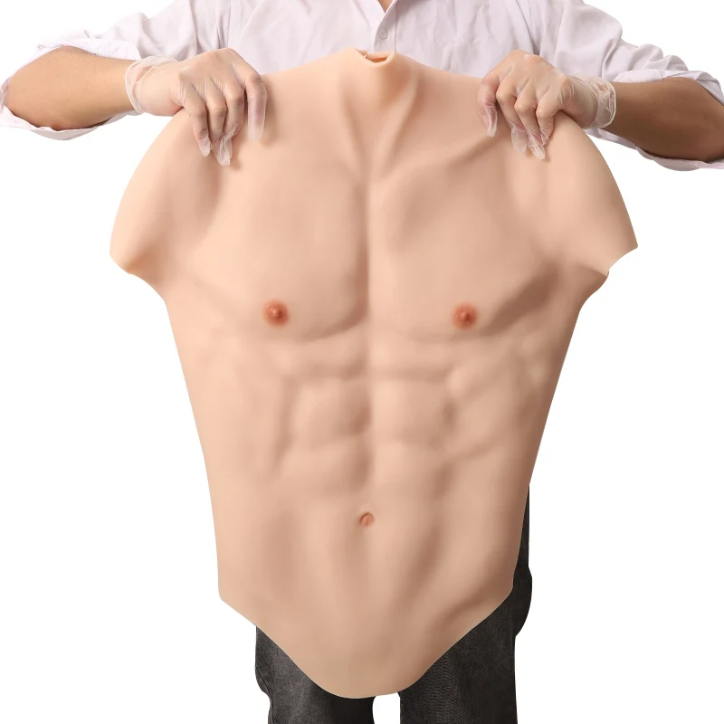 Silicone Muscle Artificial Abs Vest Set, including Silicone Arm Muscle Set for Masquerade